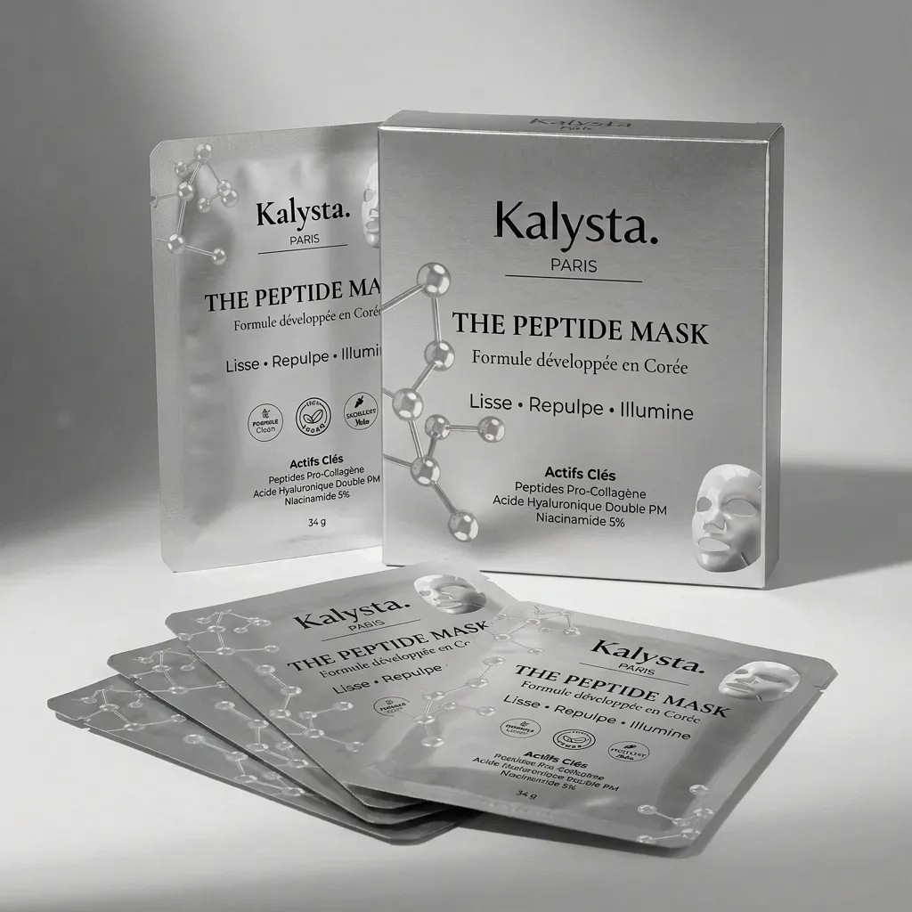 [lang:fr] Kalysta The Peptide Mask - coffret et sachets, formule developpee en Coree